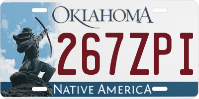 OK license plate 267ZPI