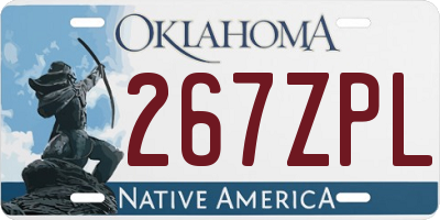OK license plate 267ZPL