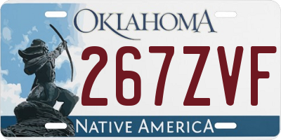 OK license plate 267ZVF