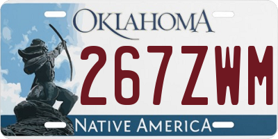 OK license plate 267ZWM