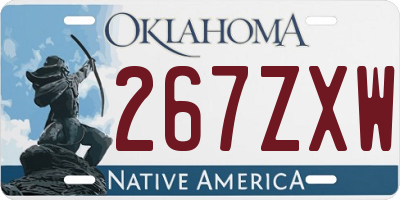 OK license plate 267ZXW