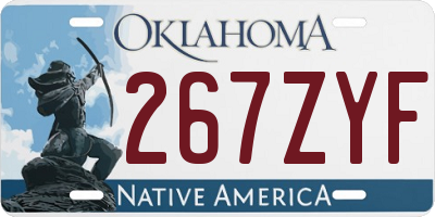 OK license plate 267ZYF