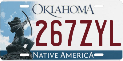 OK license plate 267ZYL