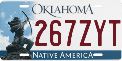 OK license plate 267ZYT