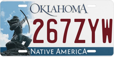 OK license plate 267ZYW