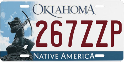 OK license plate 267ZZP