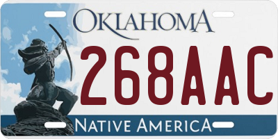 OK license plate 268AAC