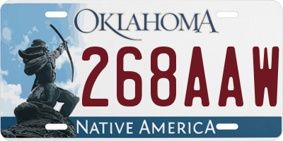 OK license plate 268AAW