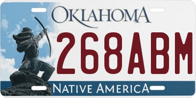OK license plate 268ABM