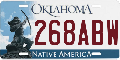 OK license plate 268ABW
