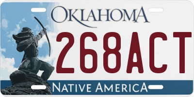 OK license plate 268ACT