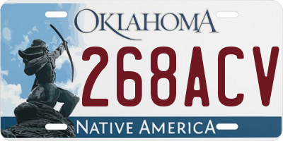 OK license plate 268ACV