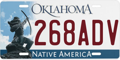 OK license plate 268ADV