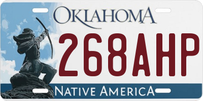 OK license plate 268AHP