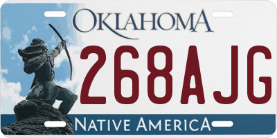 OK license plate 268AJG