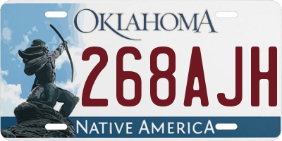 OK license plate 268AJH