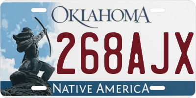 OK license plate 268AJX