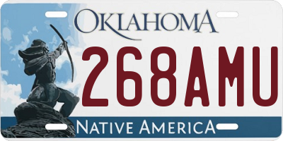 OK license plate 268AMU
