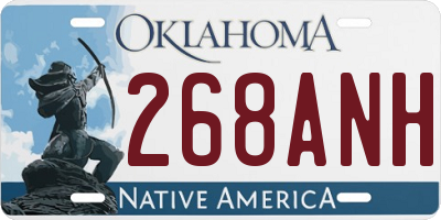 OK license plate 268ANH
