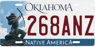 OK license plate 268ANZ