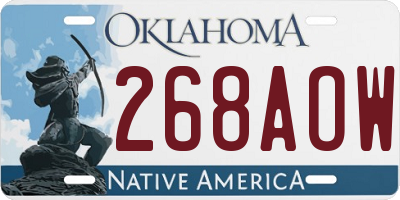 OK license plate 268AOW