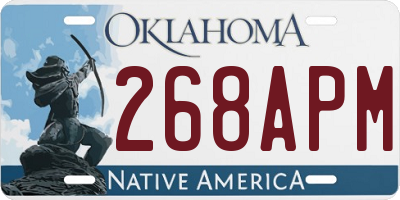 OK license plate 268APM
