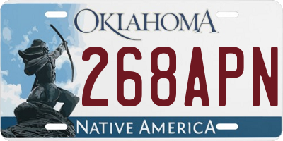 OK license plate 268APN