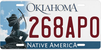 OK license plate 268APO