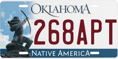OK license plate 268APT