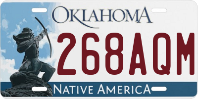 OK license plate 268AQM
