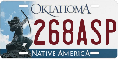 OK license plate 268ASP