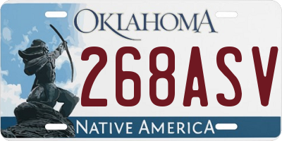 OK license plate 268ASV