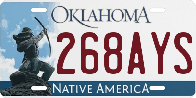 OK license plate 268AYS