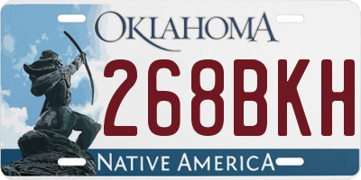 OK license plate 268BKH