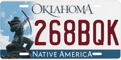 OK license plate 268BQK