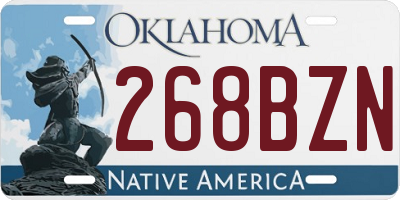 OK license plate 268BZN