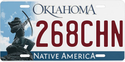OK license plate 268CHN