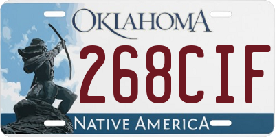 OK license plate 268CIF