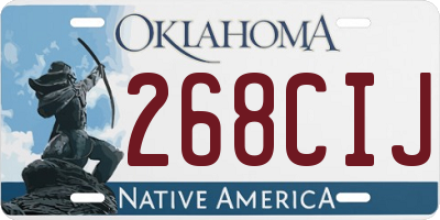 OK license plate 268CIJ