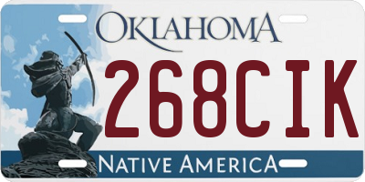 OK license plate 268CIK