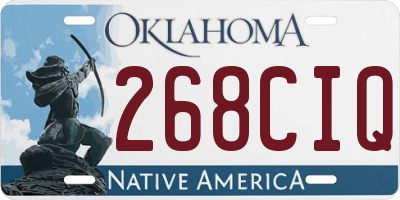 OK license plate 268CIQ