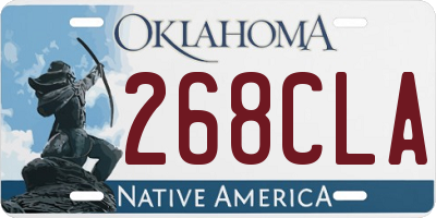 OK license plate 268CLA