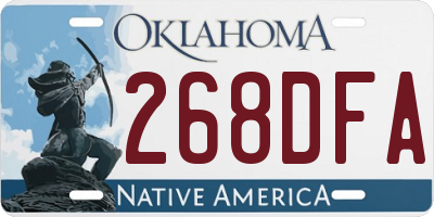 OK license plate 268DFA