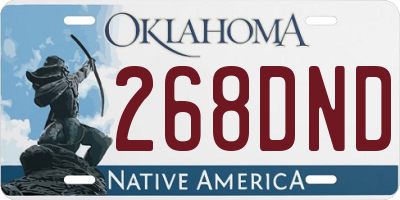 OK license plate 268DND