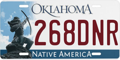 OK license plate 268DNR