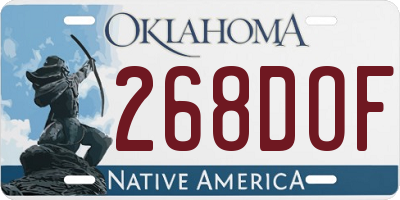 OK license plate 268DOF