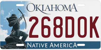 OK license plate 268DOK
