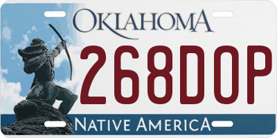 OK license plate 268DOP