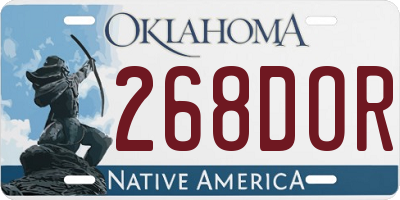 OK license plate 268DOR