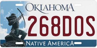 OK license plate 268DOS